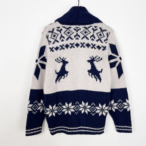 New Alpaca Wool Blend Christmas Cardigan Sweater Winter Fair Isle Knit Oversized - Picture 10 of 11